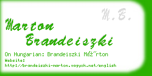 marton brandeiszki business card